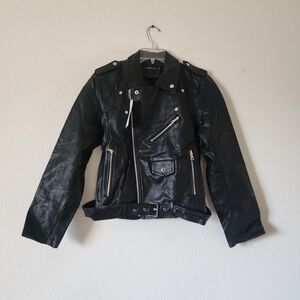 NWT LY VAREY LIN Black Leather Jacket Size Large